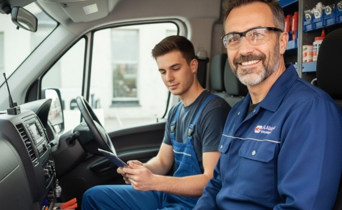 deux vitriers qui sont dans la camionette