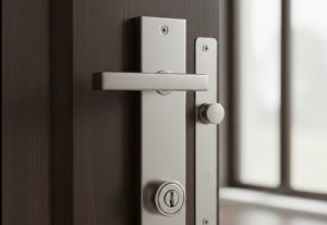 serrure d'une porte d'entrée bien installée