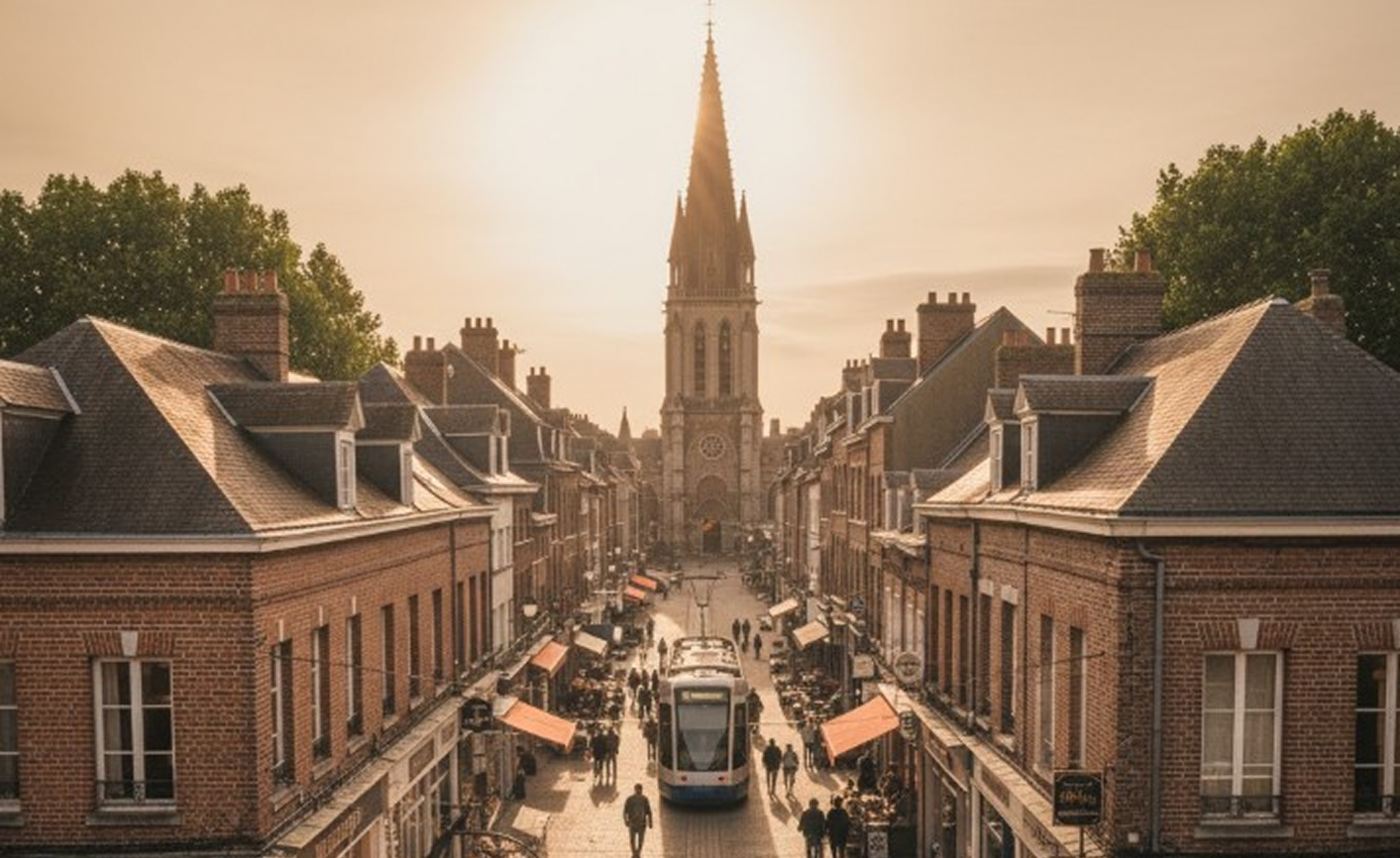 vue rue piétonne de la ville de saint andré