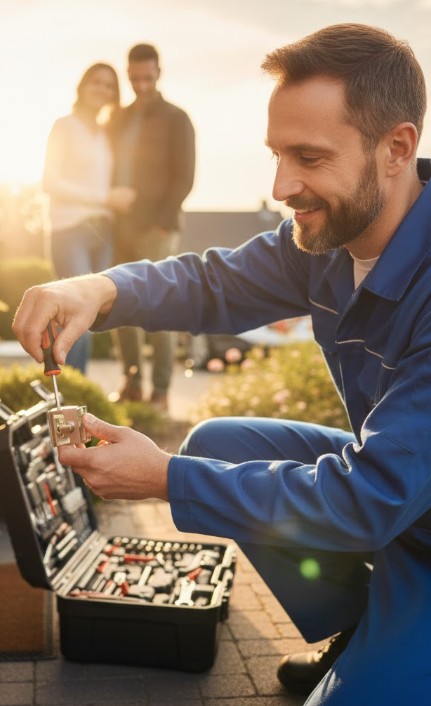 serrurier sequedin qui retire une ancienne serrure